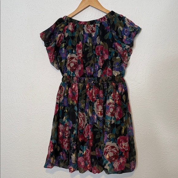 Meet Me in Santorini “Midnight Garden” Flutter Sleeve Mini Dress – NWT – Size M - Picture 7 of 9